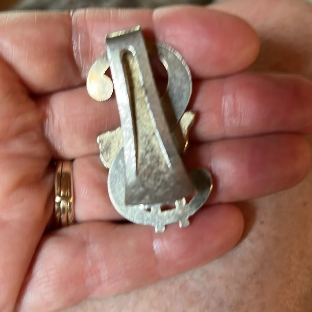 Vintage Texas dollar sign money clip gold tone rodeo rider Austin Dallas